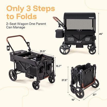 Baby Stroller Wagon, Lightweight Folding Adjustable 2-Seat/4-Seat Travel Stroller