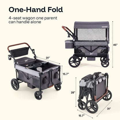 Baby Stroller Wagon, Lightweight Folding Adjustable 2-Seat/4-Seat Travel Stroller