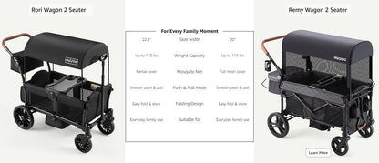Baby Stroller Wagon, Lightweight Folding Adjustable 2-Seat/4-Seat Travel Stroller