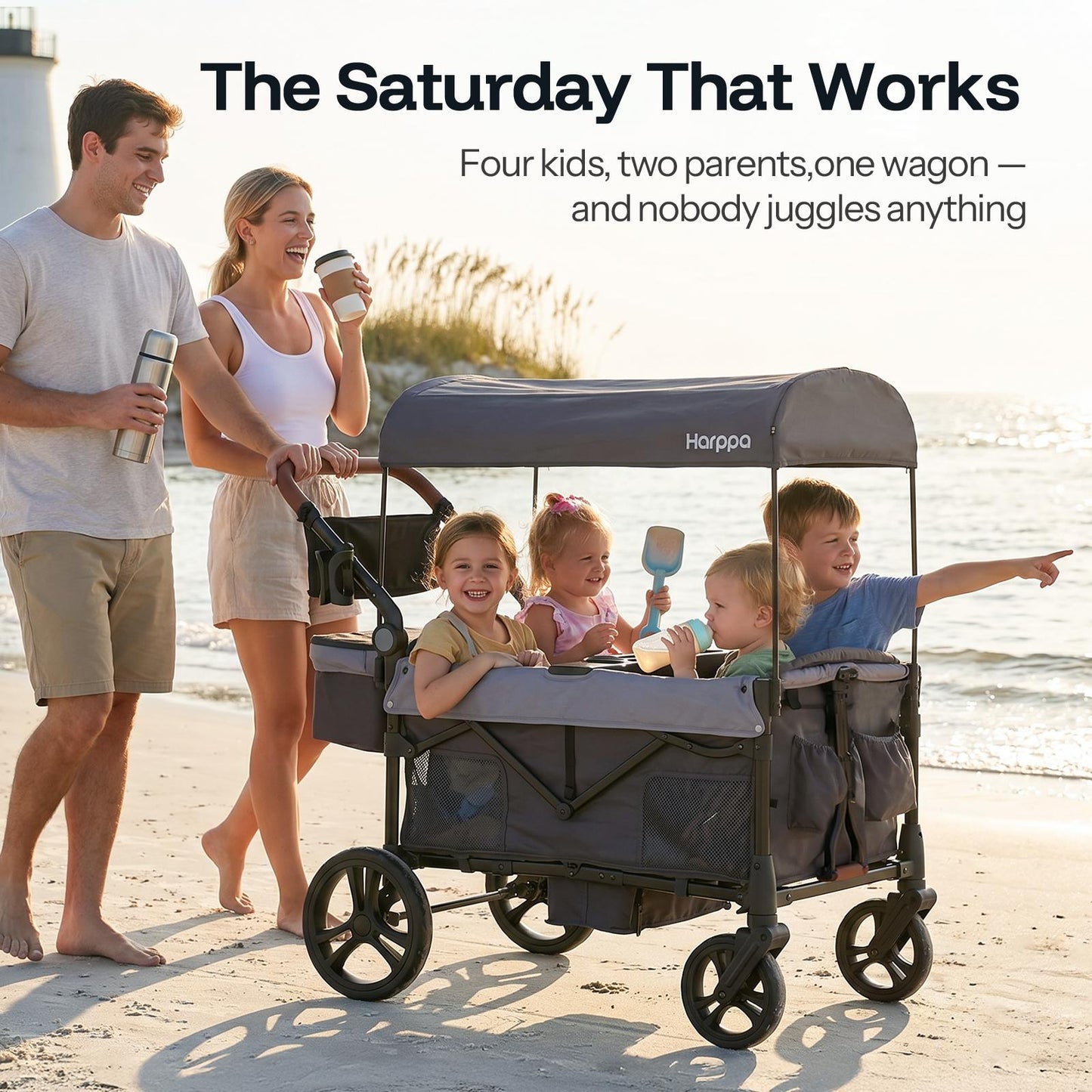 Baby Stroller Wagon, Lightweight Folding Adjustable 2-Seat/4-Seat Travel Stroller