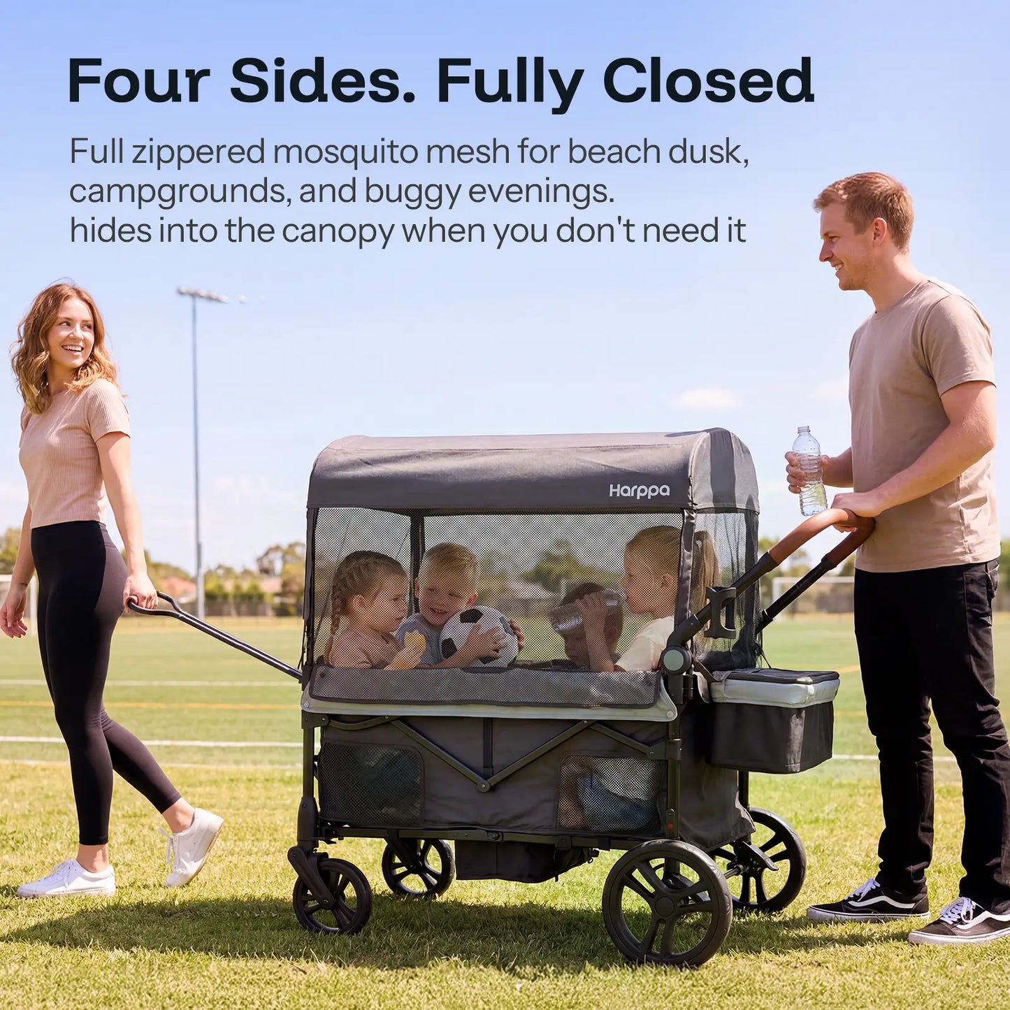 Baby Stroller Wagon, Lightweight Folding Adjustable 2-Seat/4-Seat Travel Stroller