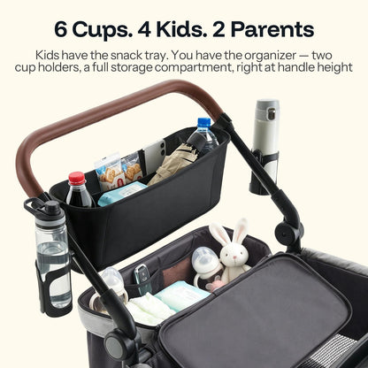 Baby Stroller Wagon, Lightweight Folding Adjustable 2-Seat/4-Seat Travel Stroller