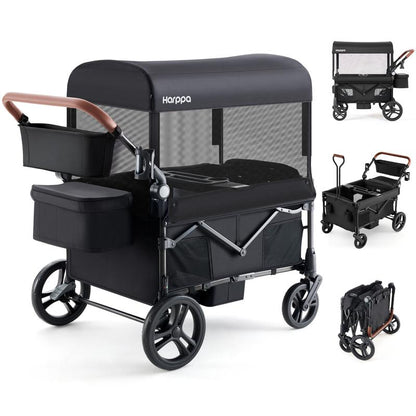 Baby Stroller Wagon, Lightweight Folding Adjustable 2-Seat/4-Seat Travel Stroller