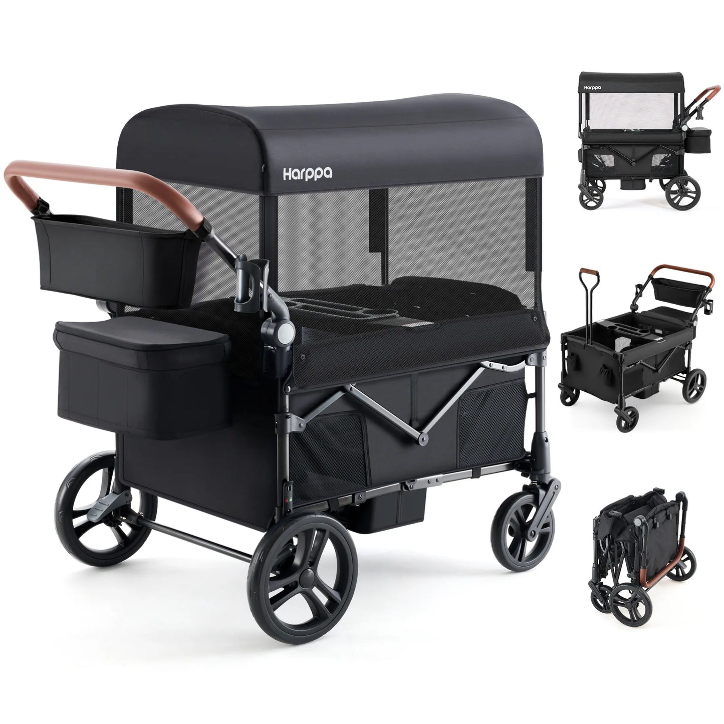 Baby Stroller Wagon, Lightweight Folding Adjustable 2-Seat/4-Seat Travel Stroller